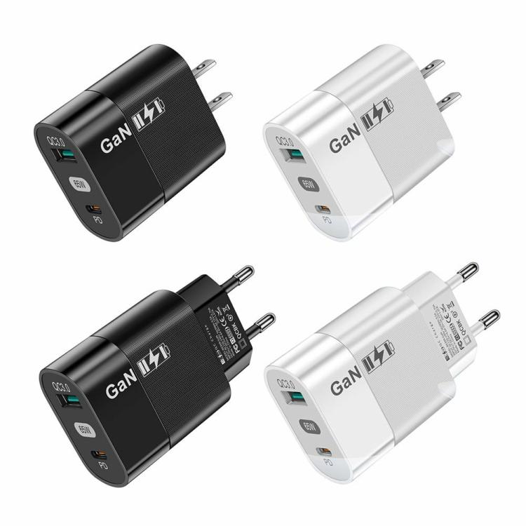 65W GaN Phone Charging Type-C USB 3.0 Charger Adapter for  |  Phone Accessories Consumer Electronics Black/White