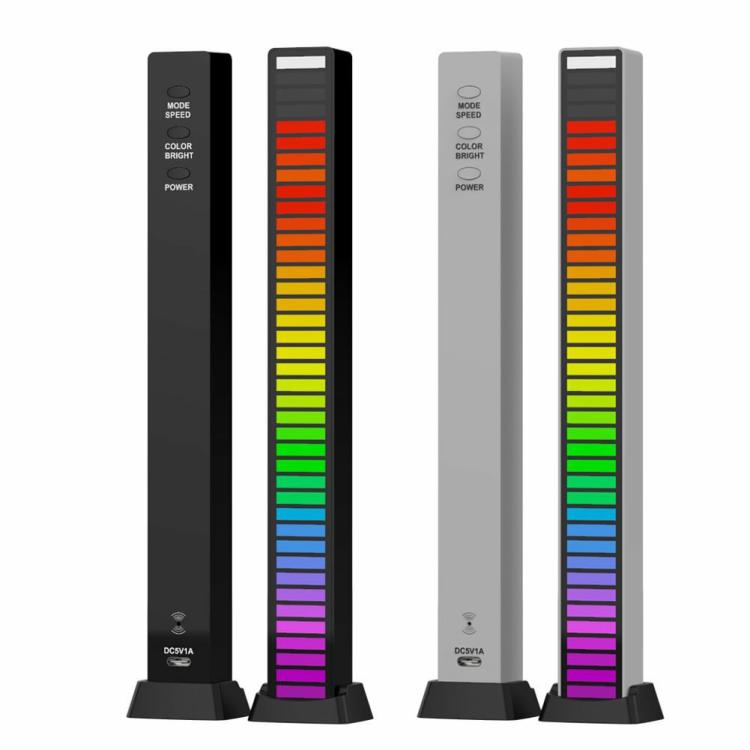 D09 USB 5V/Rechargeable RGB 40 LED Voice-Activated Rhythm Strip Light Bar  |  Smart Home Consumer Electronics Black