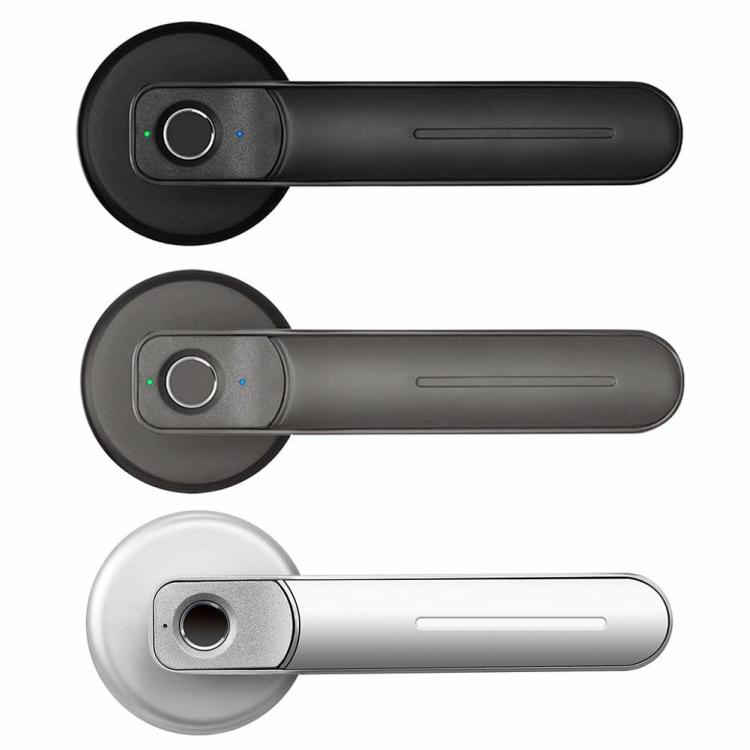 Fingerprint Door Lock Handle Smart Electric Biometric Entry with 2 Keys  |  Smart Home Consumer Electronics Black/Silver