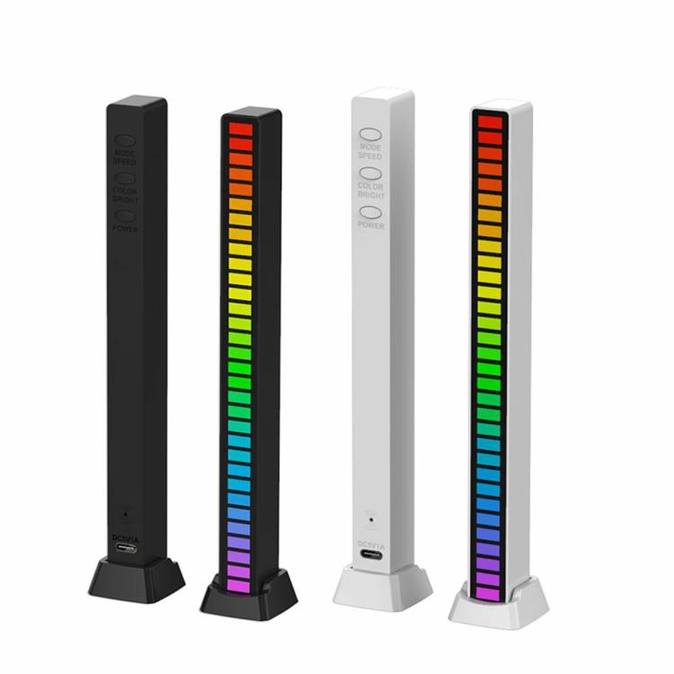 RGB Activated Music Rhythm Lamp Bar Sound Control LED Ambient USB Lights  |  Smart Home Consumer Electronics Black/White