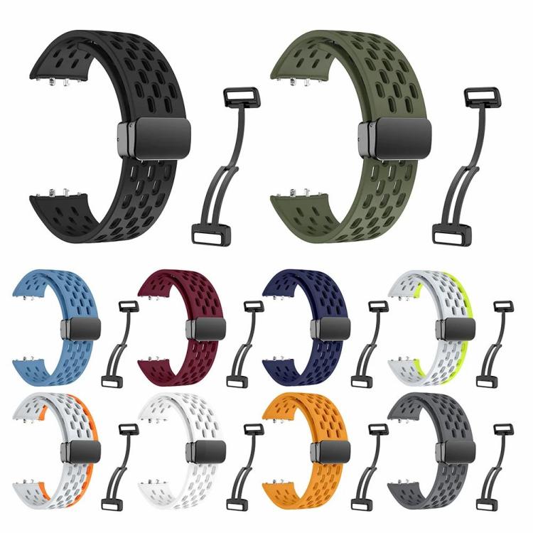 Silicone Breathable Sport Strap Magnetic Folding Buckle for Samsung Galaxy Fit 3  |  Wearable Devices Consumer Electronics Army Green/Black/Blue/Burgundy/Dark Blue/Green/Orange/White/Yellow/Dark Grey